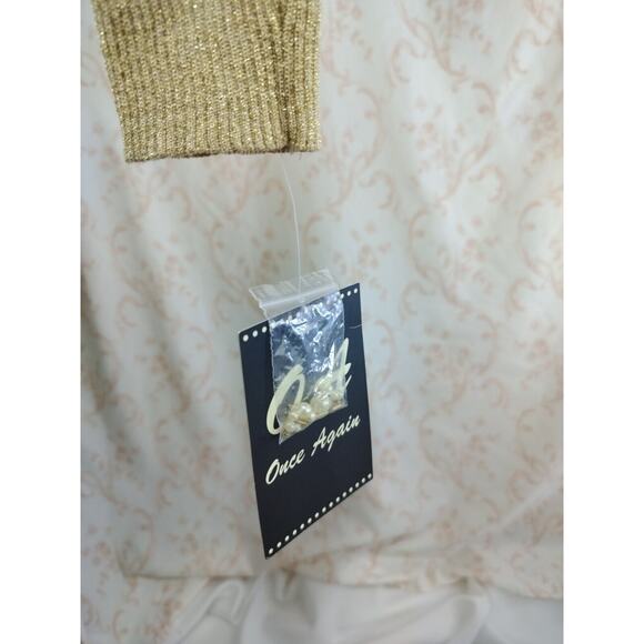 Gold Metallic Mock Neck Sweater, Size S - Picture 10 of 10